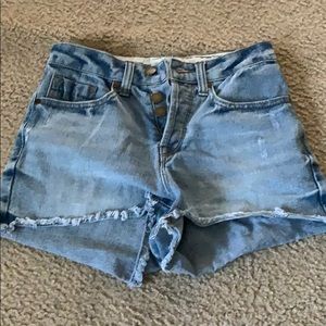 High waisted jean shorts